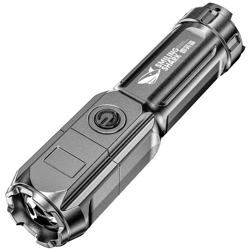 LED High-Power Flashlight Dual Light Source Focused Beam and Side Light Outdoor High Brightness Portable Small ABS Material Flashlight