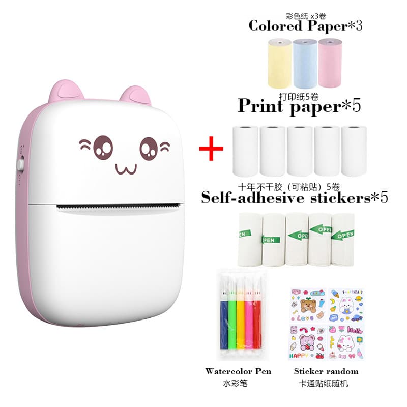 Foreign trade mini printer photo printer wireless connectable to mobile phone error printer portable printer