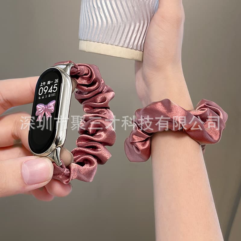 Compatible with Xiaomi 10/9/8 Strap Hair Tie Chiffon Smart Band 9 Pro/8 Pro Redmi Watch Connector Frame