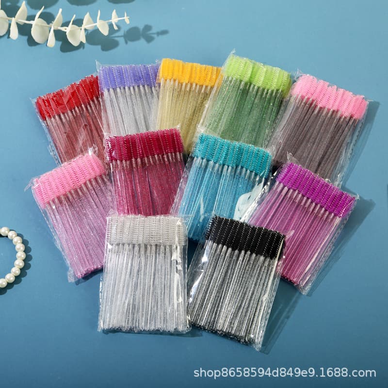Crystal stem eyelash brush, small eyelash grooming brush makeup brush, spiral eyebrow brush/comb, eyelash extension comb