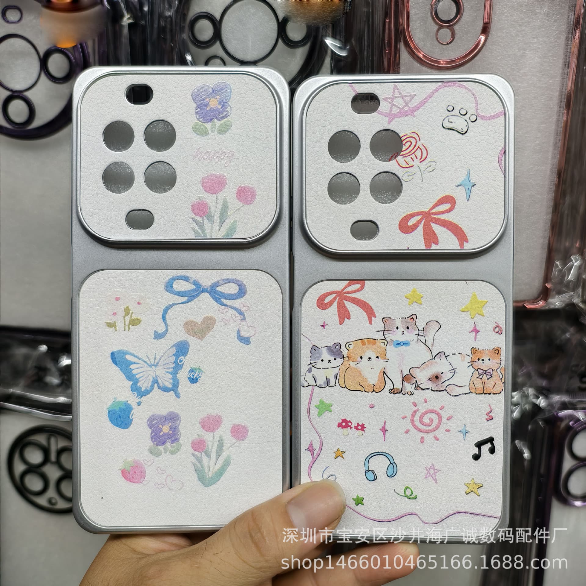Instant Apple 17 Cartoon Leather Case 11, Women's Precision Cut Phone Case, iPhone 17 Pro Max Painted Case