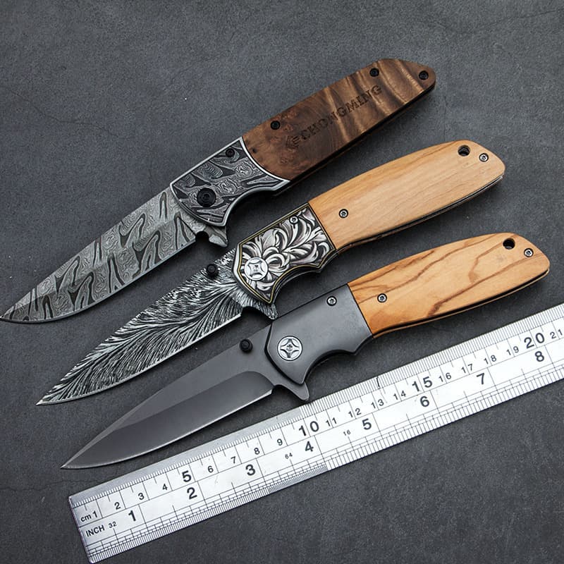 Folding knife stainless steel outdoor bladed folding knife multifunctional camping self-defense sharp tactical knife camping pocket knife