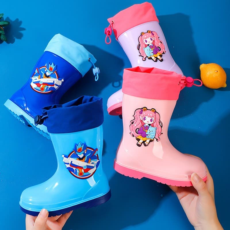Wholesale Cotton-lined Rain Boots for Elementary and Middle School Students, Medium Kids' Durable Non-slip Unisex Soft Sole Water Shoes