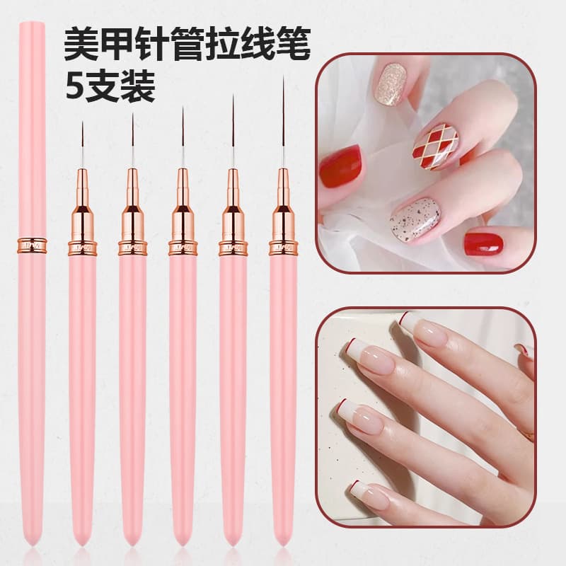 Cross-border needle nail art pull pen ultra-fine 5 suit Japanese nail art pull pen carved pen nail art pull pen