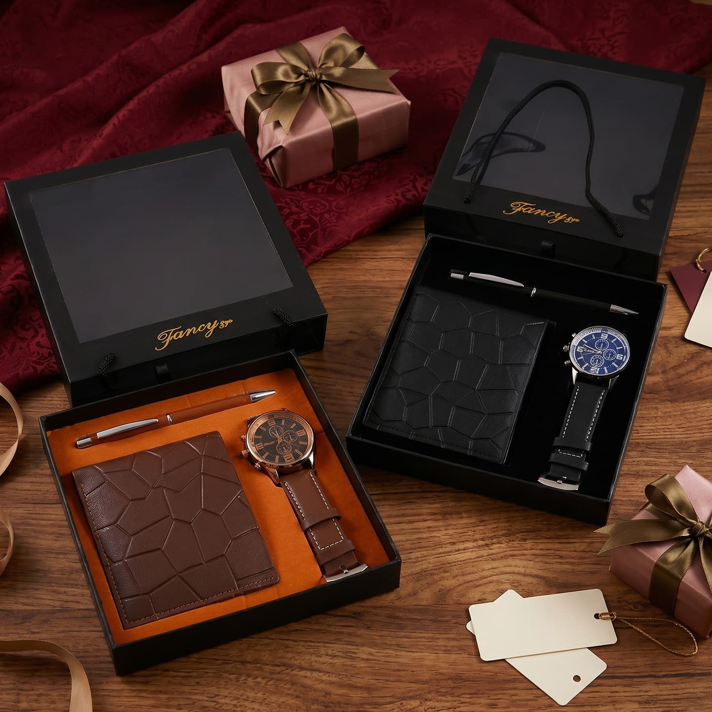 Christmas Gift Men's Gift Box Business Quartz Watch Wallet Pen Cross-border Souvenir Gift for Dad Boyfriend Valentine's Day