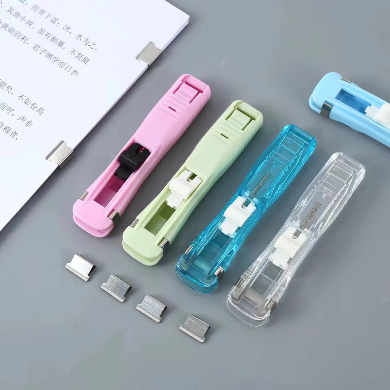 Macaron Color Push Clip Refills Plastic Colored Acrylic Binder Clips for Test Papers and File Organization Office Clips