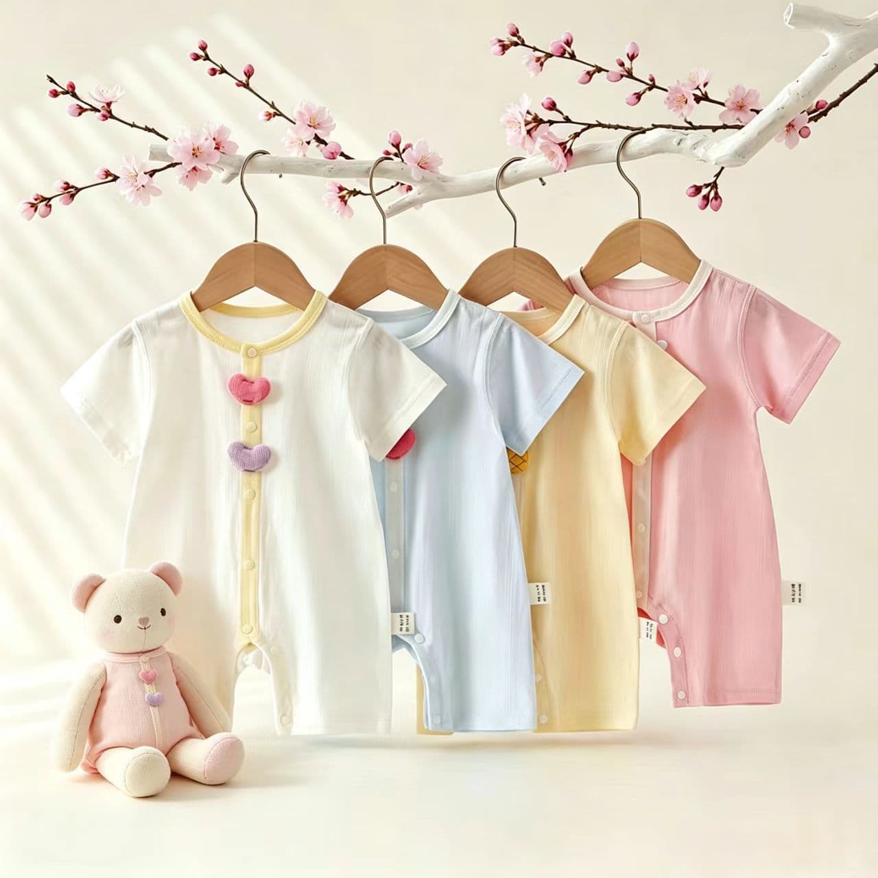 Baby Summer Romper Homewear Thin Air Conditioning Outfit Short Sleeve T-Shirt for Boys and Girls Anyang Childrenswear