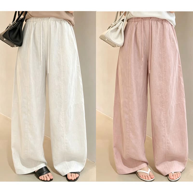 Herringbone Tencel Linen Pants Spring Summer 2026 New Lightweight Japanese Relaxed Fit Loose Casual Old Money Wide Leg Pants