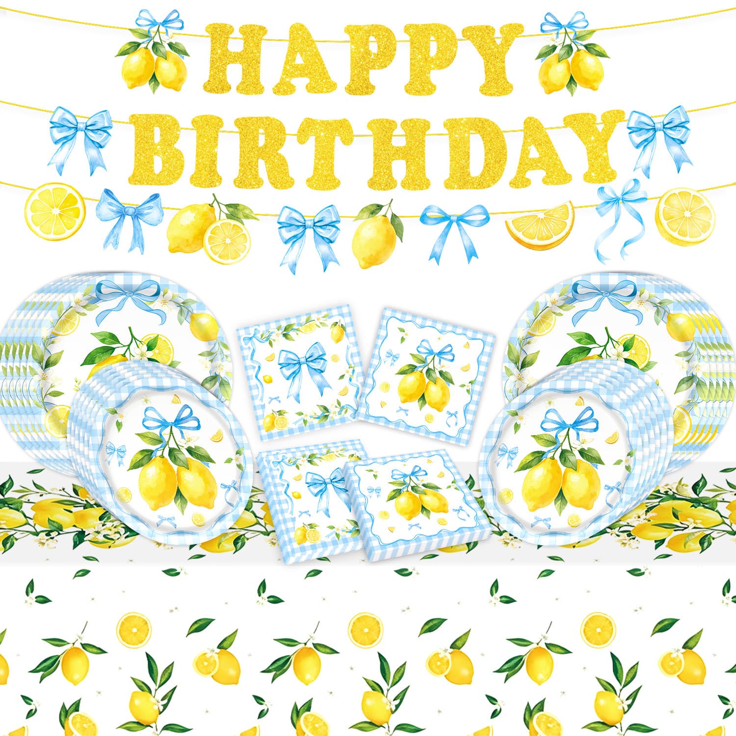 Amazon Fresh Lemon Bow Tie Theme Picnic Birthday Party Decoration Supplies Large Insert Balloon