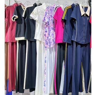 Yuling'er & Wangdingdan Casual Sportswear Set Women's Brand Store Closing Discount Stock Wholesale Physical Store Foreign Trade Summer