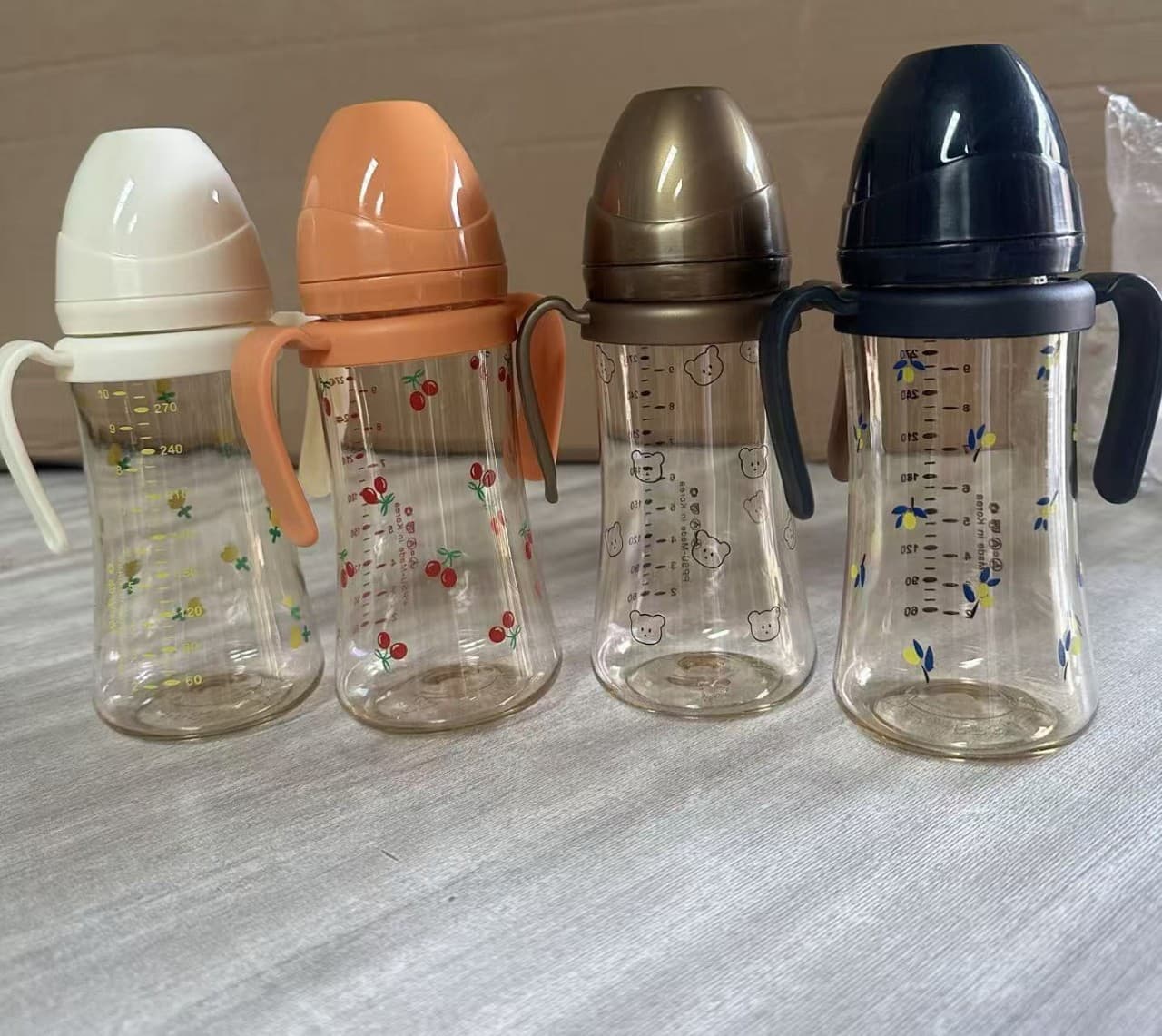 Children's straw bottles, wide-neck baby straw cups, large-capacity anti-choking training cups for milk and water, export quality