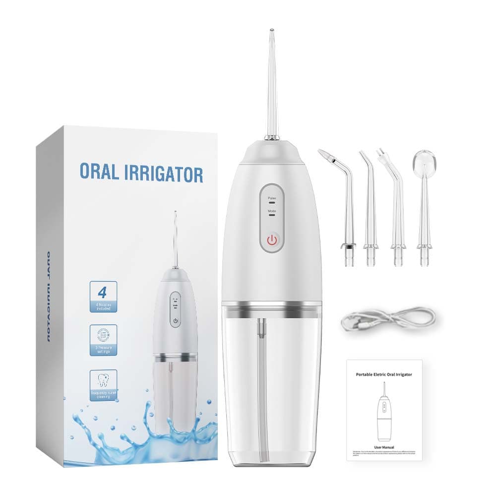 Portable Electric Water Flosser Dental Cleaning Device Stone Removal Oral Care Pump Type Portable under 300ml Capacity Long Battery Life
