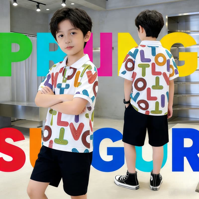 Boys Summer 2026 New Children's Summer Baby Clothes Little Boy Stylish Short Sleeve Kids Fashion Casual Versatile
