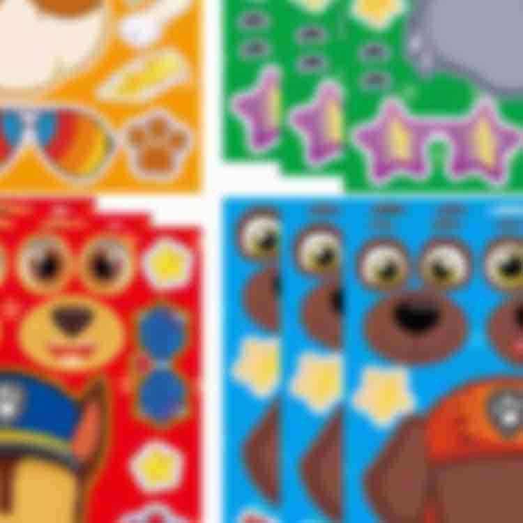 Anime Children's Cartoon Dog Head, Animal DIY Puzzle Stickers, Children's Craft Class Game Rewards
