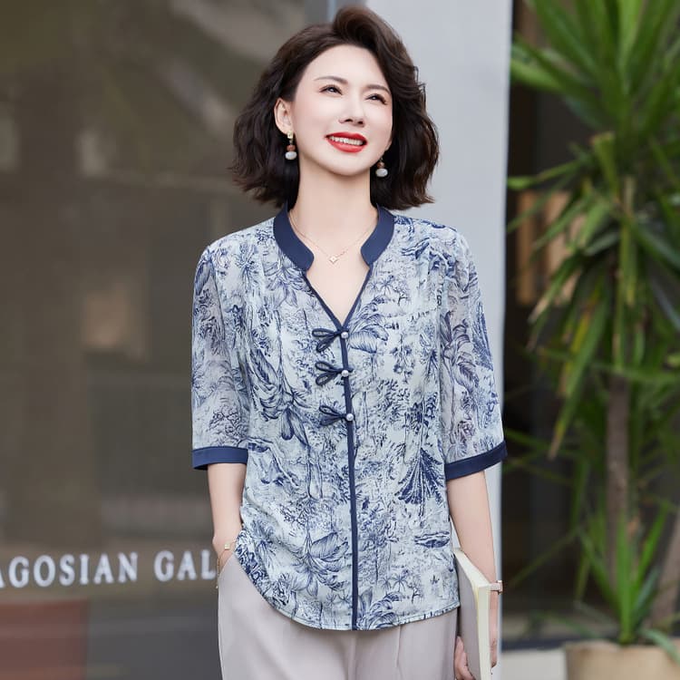 Trendy Mom Tops T-Shirt Fashion Women's Grandma Outfit Plus Size Casual Middle-Aged and Elderly Ladies Summer Clothing Set