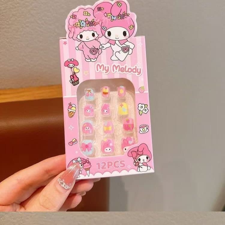 Kids Press-On Nails for Girls, Detachable False Nail Tips, Children's Manicure Set, Girls' Gift, Wholesale Press-On Nails