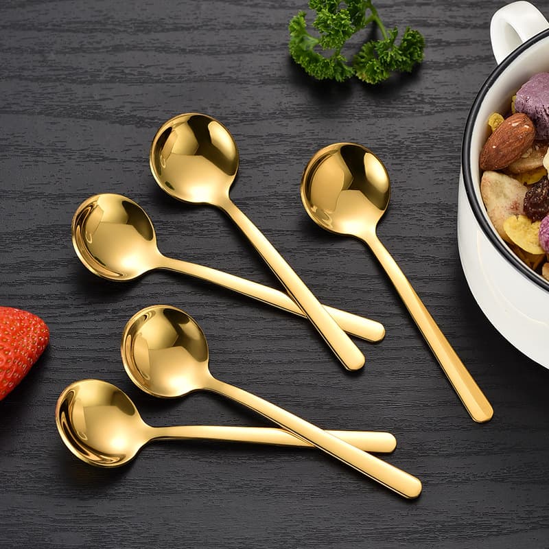 304 Stainless Steel 10cm Small Round Spoon, Seasoning Jar, Seasoning Spoon, Coffee Spoon, Honey/Dessert Spoon