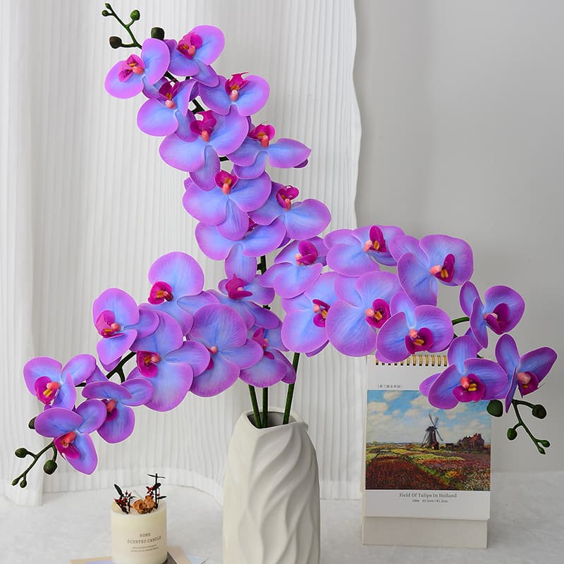 Cross-border Phalaenopsis Artificial Flower 9-Head 3D Film Butterfly Flower Fake Flower Bouquet Wedding Aisle Decoration Bouquet