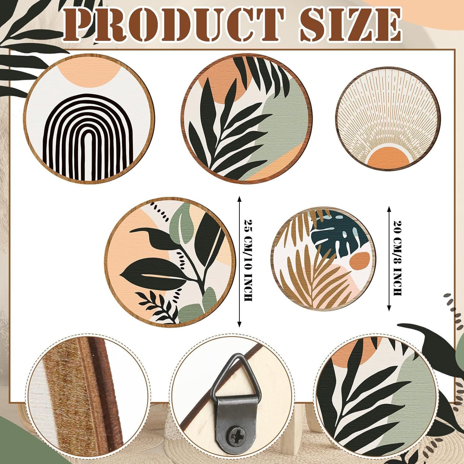 Cross-border Wooden Hanging Ornaments, Creative Wooden Plaques for Home Wall Decor, Bohemian Style Craft Hanging Pieces
