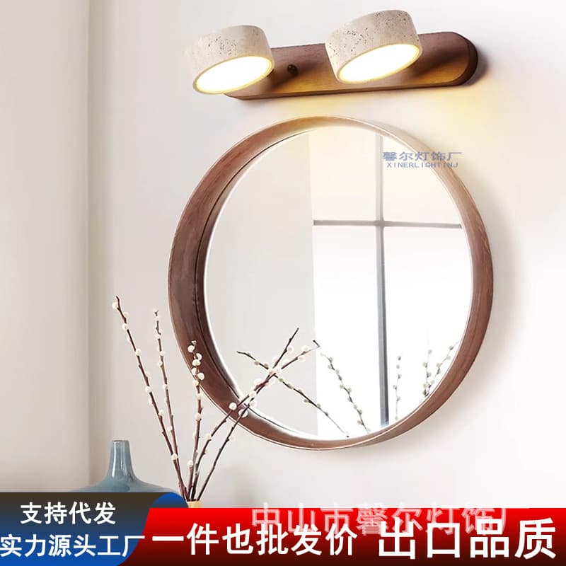 LED mirror lights for bathroom washstands, Japanese retro minimalist dressing tables, rotatable picture wall lamps.