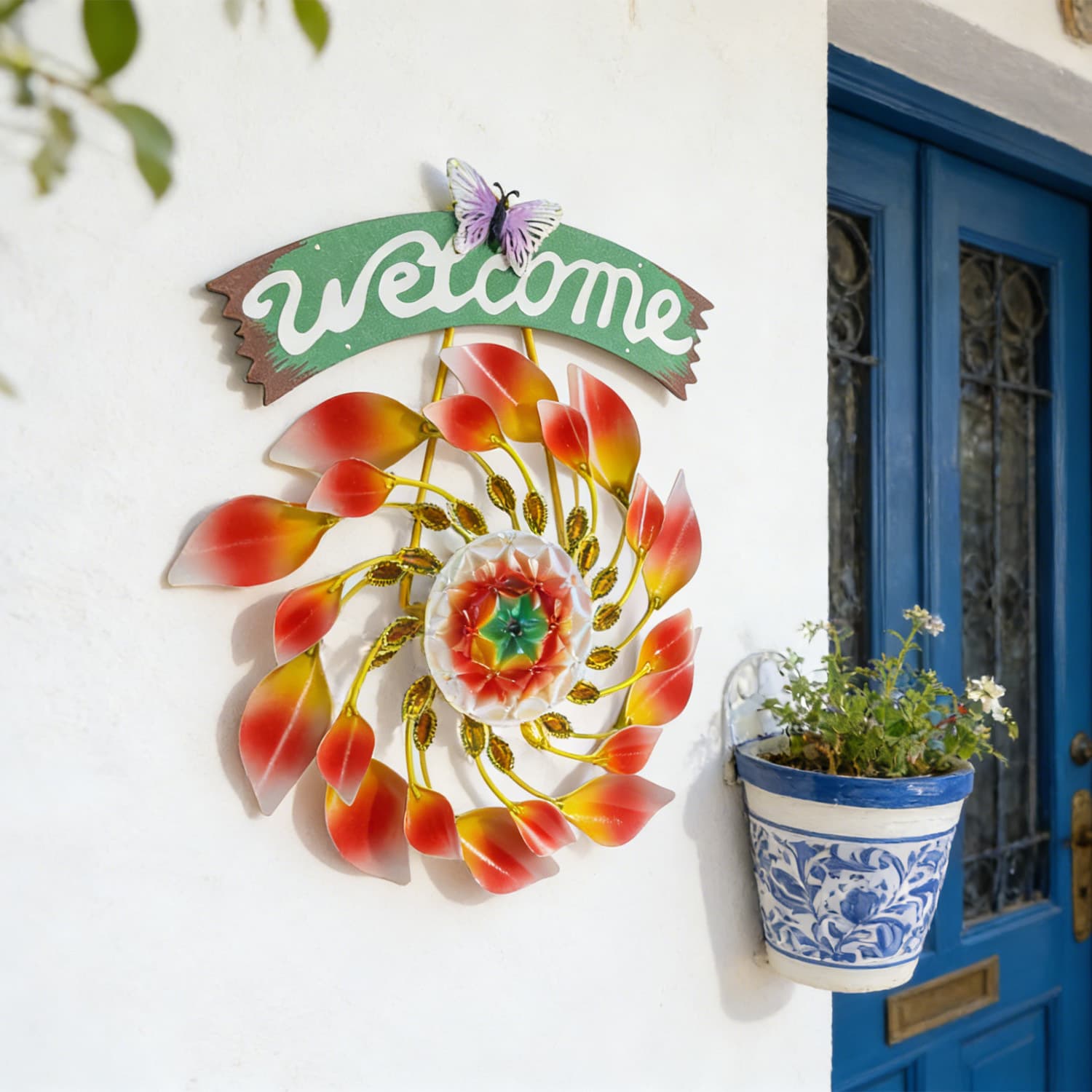 Wrought Iron Welcome to Sunflower WELCOME Creative Store Living Room Wall Fence Decoration Wall Decoration List