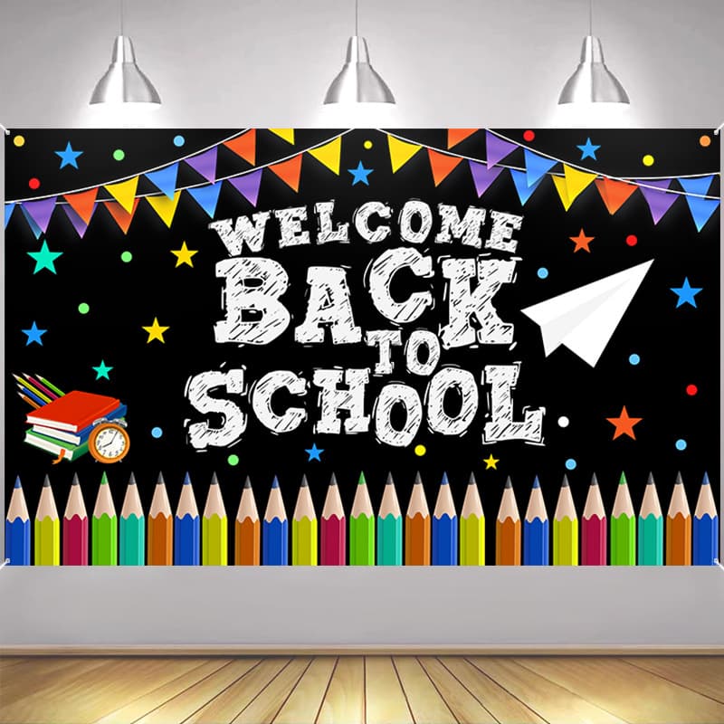 New Back to School Banner Flag School Season Backdrop Decoration Back to School Theme
