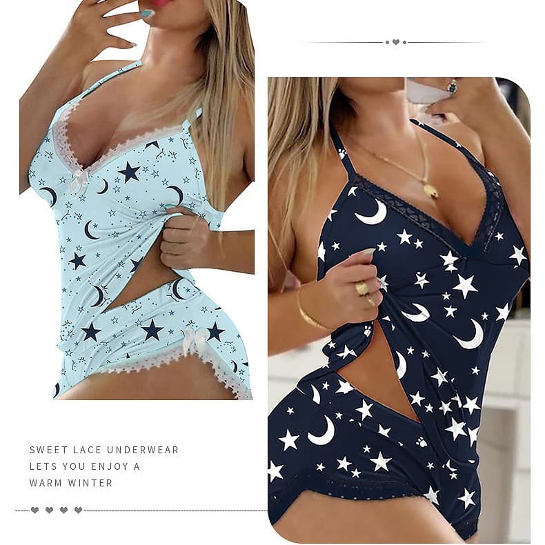 Cross-border Hot Selling Europe and America New Sexy Lingerie Camisole Ruffle Two-Piece Set Wholesale