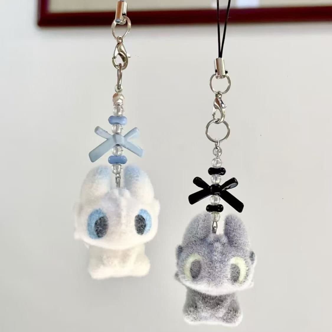 2025 Hot Creative Gift Toothless Light Fury Couple Phone Chain How to Train Your Dragon Plush Bag Charm
