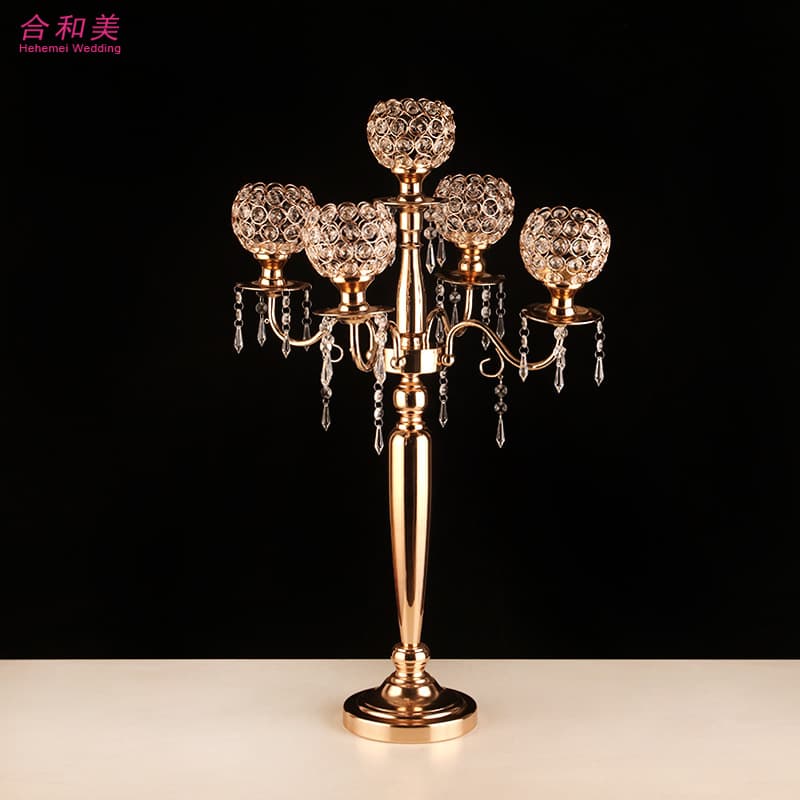 New Wedding 5-Head Candlestick European-Style Hotel Dining Table Western-Style Candlestick Home Retro Decoration Window Party