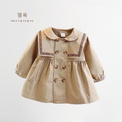 Girls' Trench Coat 2026 New Autumn Style School Uniform Style Coat for Little Girls Fashionable Spring and Autumn Outerwear