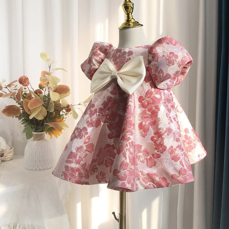 1-Year-Old Baby Girl Birthday Princess Dress Red Toddler First Birthday Flower Girl Wedding Little Girl Dress Spring