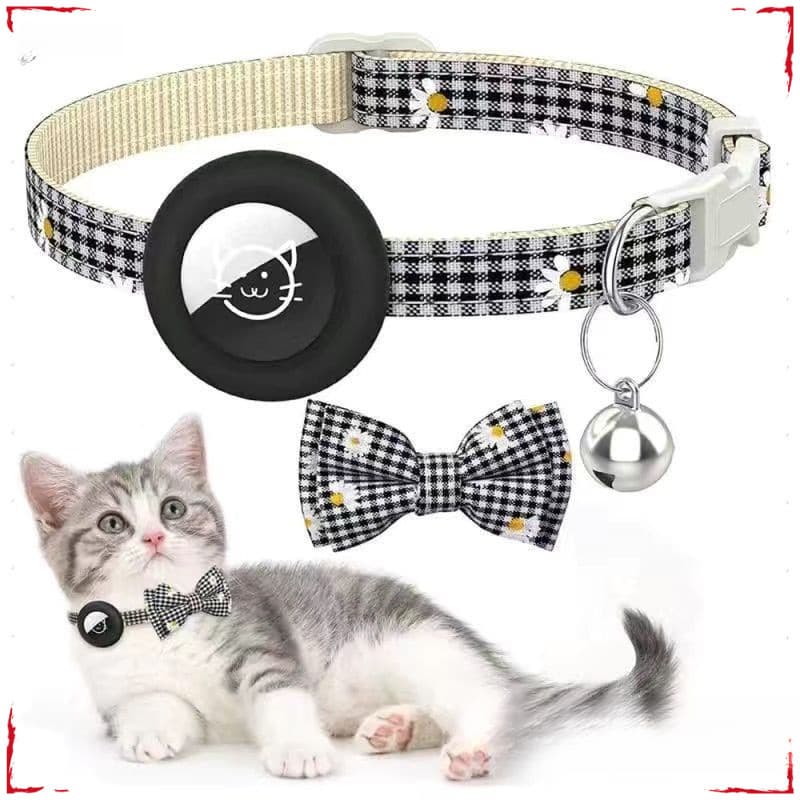 Pet locator for cats and dogs, global navigation cat position tracking bow tie collar, compatible with Android and Apple