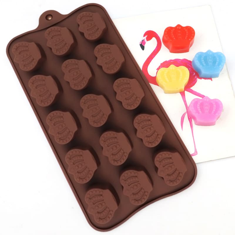 Minghao 15-Piece Stereo Crown Chocolate Mold Silicone Handmade Cold Soap Jelly Mousse Mold Ice Tray