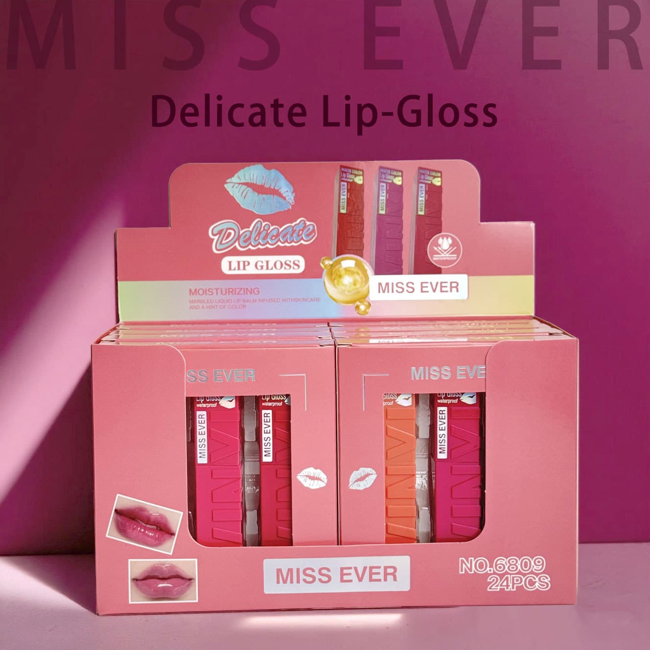 Cross-Border Certification: Long-Lasting Moisturizing, Silky and Soft Lip Gloss, Matte Lip Glaze, Brightening Effect, Non-Stick Cup