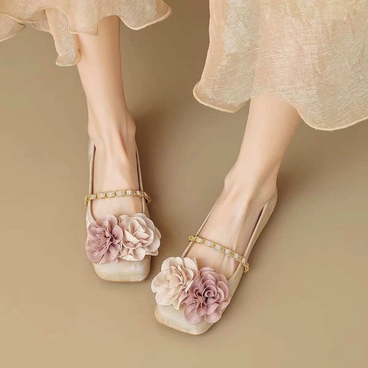 Mary Jane Shoes for Dresses Women 2024 New Style Spring Autumn Fairy Evening Breeze Flat Sole Single Shoes Gentle Shoes Large Size Women's Shoes
