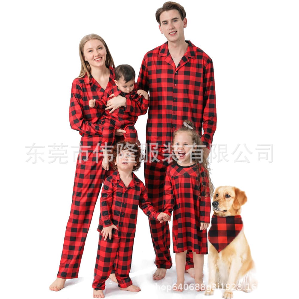 CPC Certified Family Set Cross-border Printed Outfit Baby Boy All Members Family Western Christmas Parent-child Pajamas