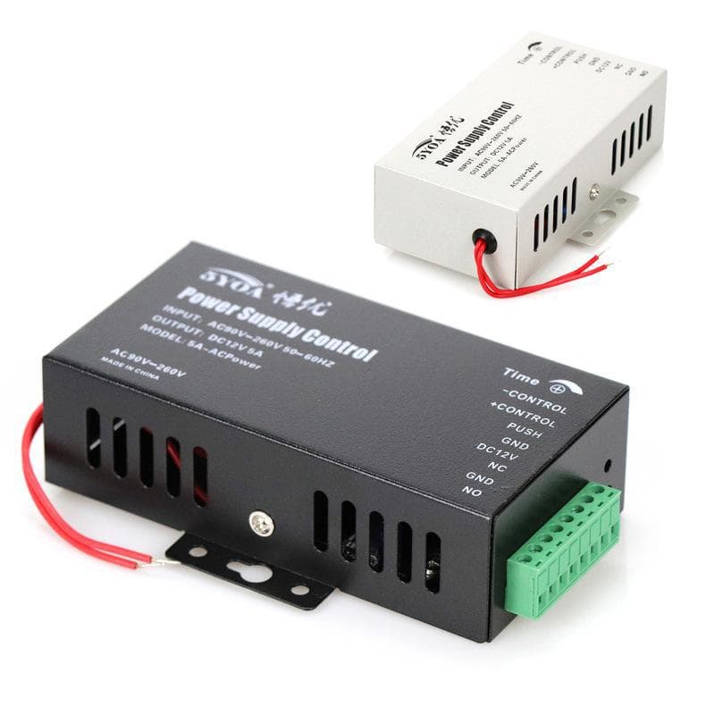 Access control dedicated power supply 12V 5A small controller adapter for single and double doors, wide transformer switch 110V