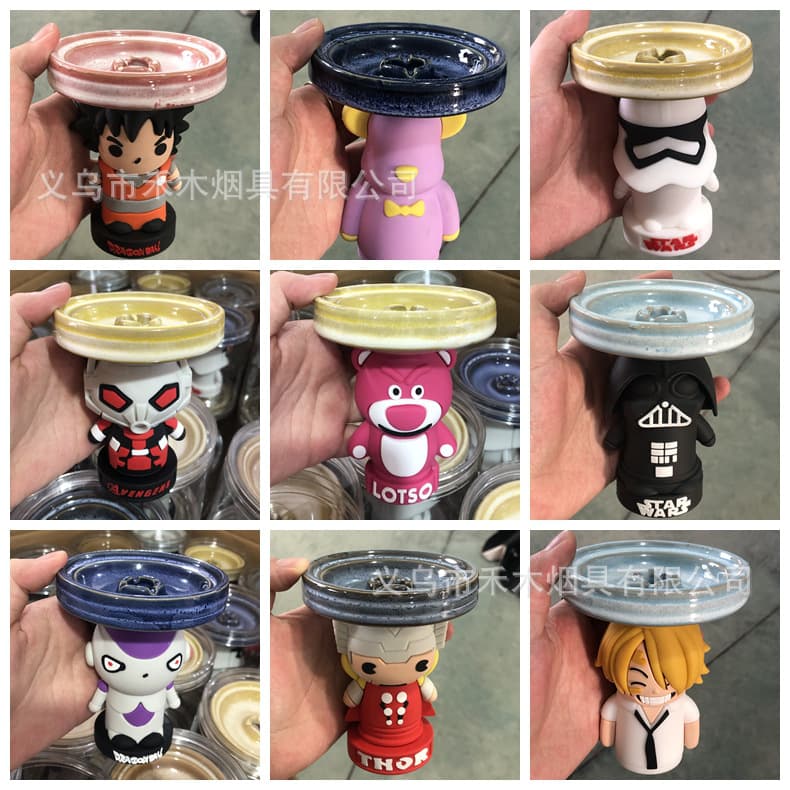 New Hookah Shisha Character Figurine Hookah Bowl Silicone Bowl Cartoon Hookah Bowl