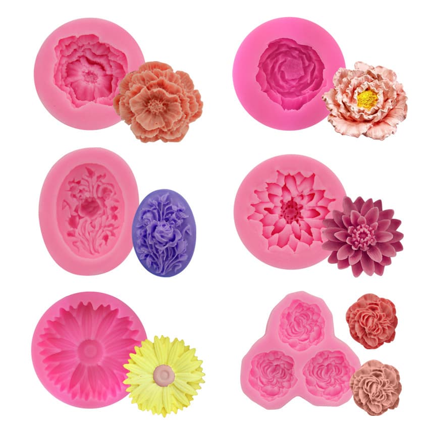 Rose Series Silicone Baking Tools Kitchen DIY Cake Decorating Molds Biscuit Cookie Cutter Pastry Making Utensils for Cake