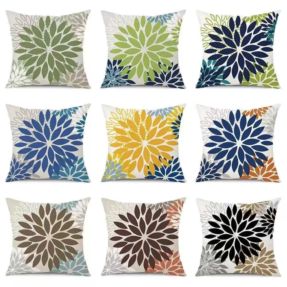 Minimalist Geometric Floral Decorative Cushion for Home Sofa, Amazon Living Room Dahlia Throw Pillow Cover, Outdoor Pillow Case