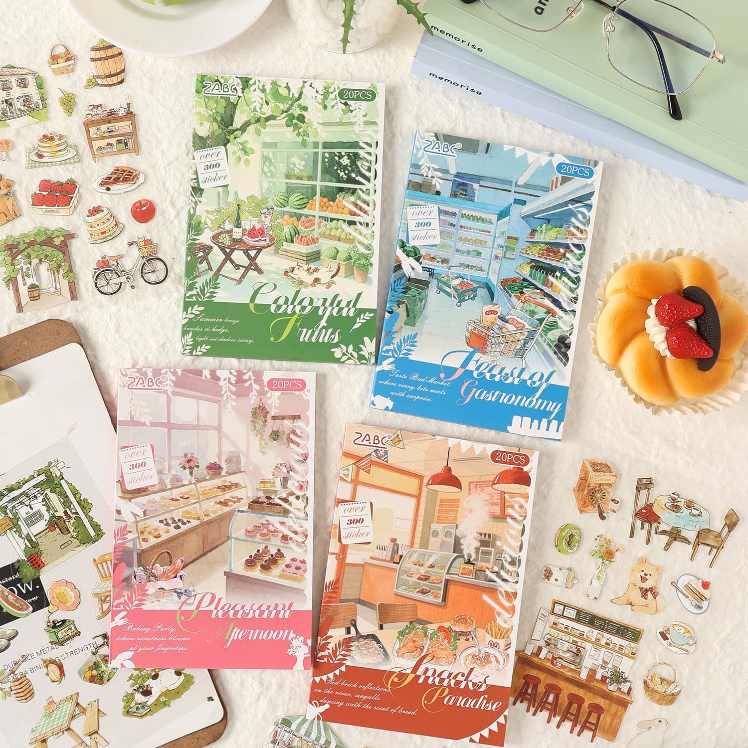 Yuezhen Delicious Time Cutting Film Sticker Handbook Sticker Book Cross-border Sticker Children's Sticker Book DIY Handbook Material
