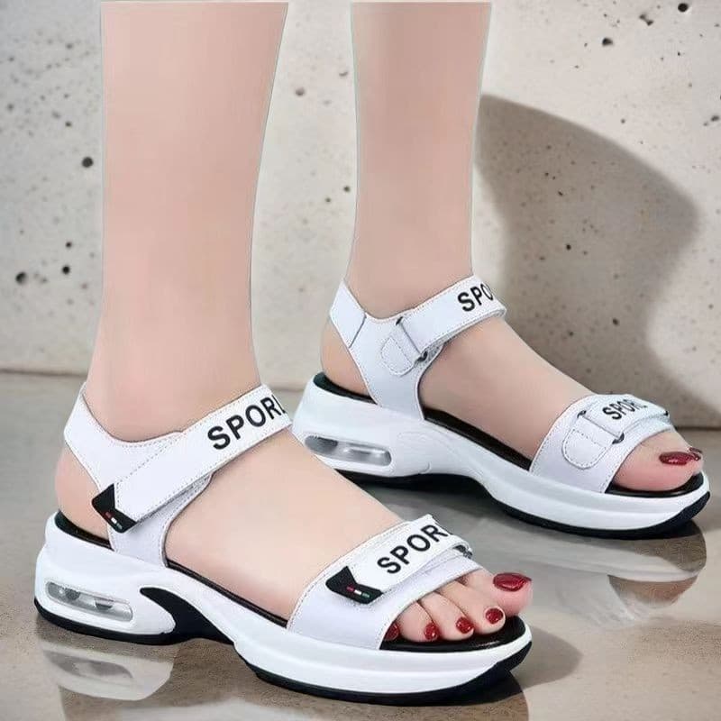 Women's Sporty Thick Heel Sandals Summer 2024 Versatile Internet Famous Platform Flats Soft Bottom Beach Shoes Cushioning Sole