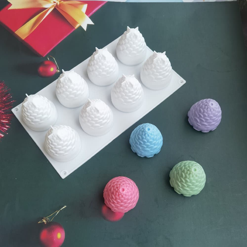 Silicone 8-Cavity Pinecone 138 Chocolate Soap Cake Jelly Pudding Soap Cake Mold Baking Tool