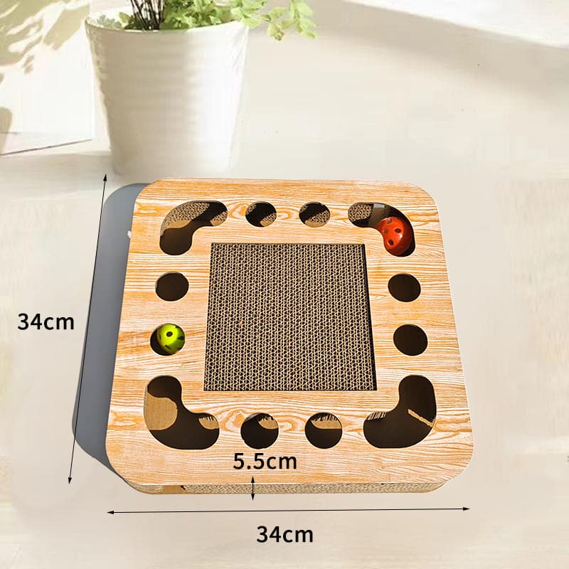 Square Cat Toy Corrugated Cardboard Wear-Resistant Digging Ball Cat Scratcher Grinding Claw Creative Pet Cat Supplies