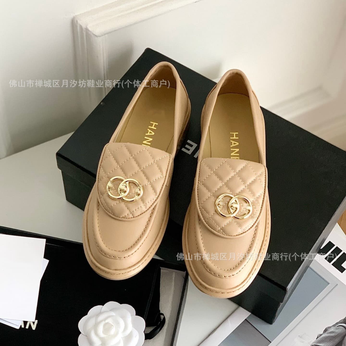 New Version! Chanel-style Loafers for Women 26 Summer New Metal Buckle Leather Shoes Fashionable Versatile British Style Women's Shoes