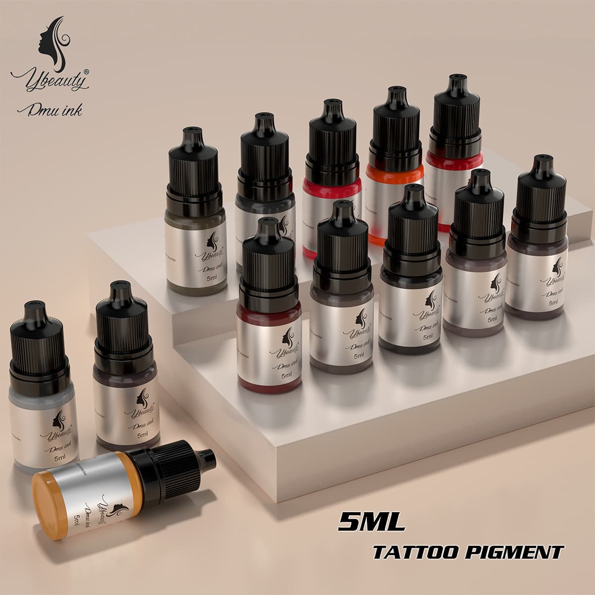 Small 5ml Bottle Tattoo Pigment for Beginners, Practice Color Mixing, Brow and Lip Blushing, Contact Lens Training Supplies