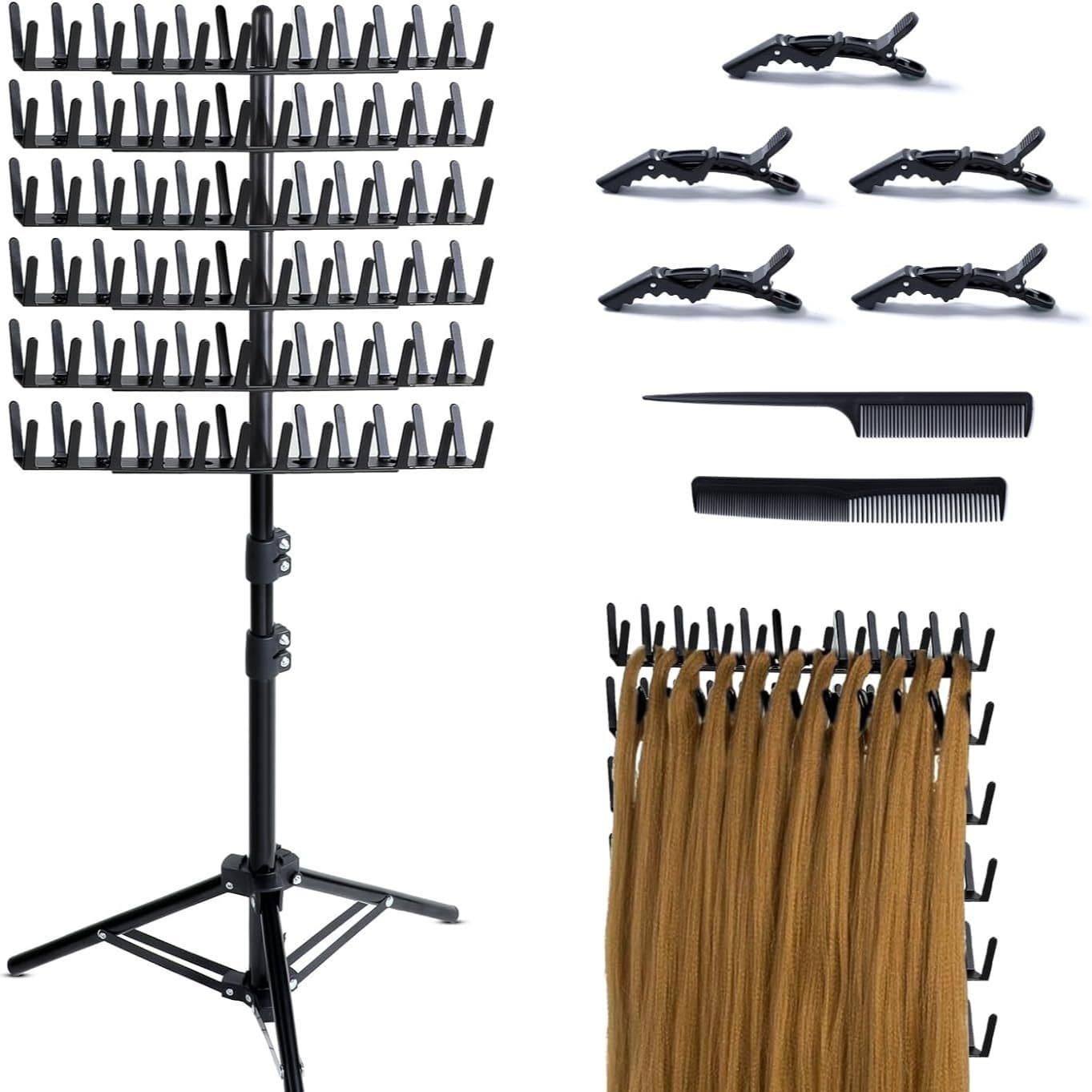 Cross-border Wig Braiding Stand, Dirty Braid, Floor-standing, Retractable Braiding Hair Stand, Hair Braiding Tool