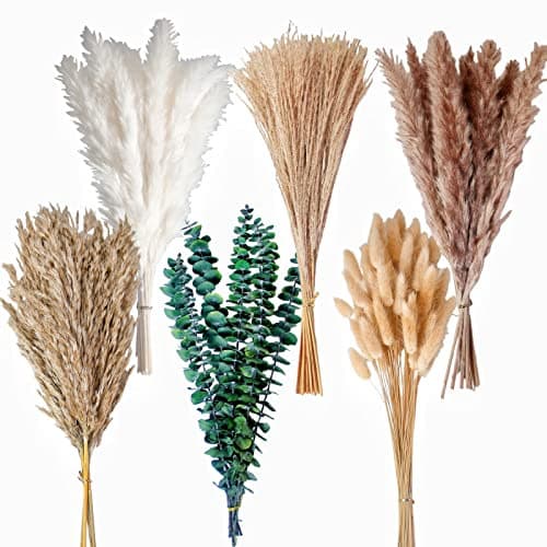 Cross-border Hot Selling Pampas Grass, Dried Flowers, Eucalyptus, Small Reeds, Bunny Tails, and Pampas Grass Bouquet Set