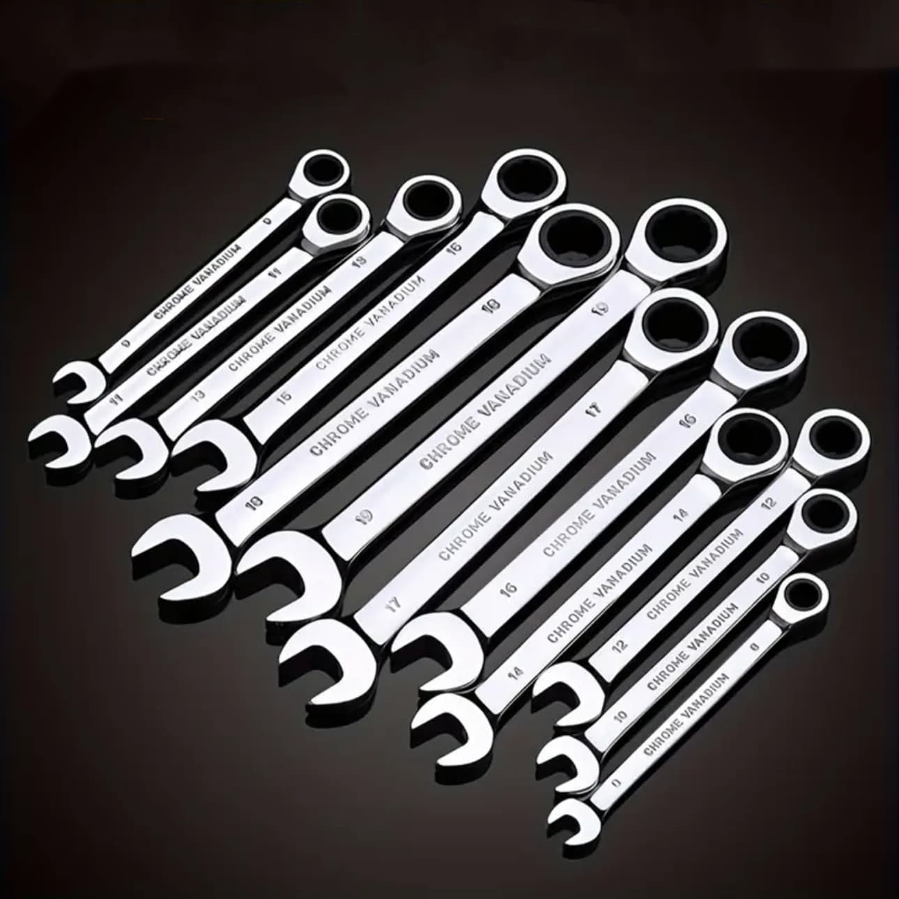 Fixed Ratchet Wrench Cross-border Labeling Drop Shipping 72-tooth Mirror Chrome Vanadium Steel Multi-function Wrench Dual-purpose Wrench Factory