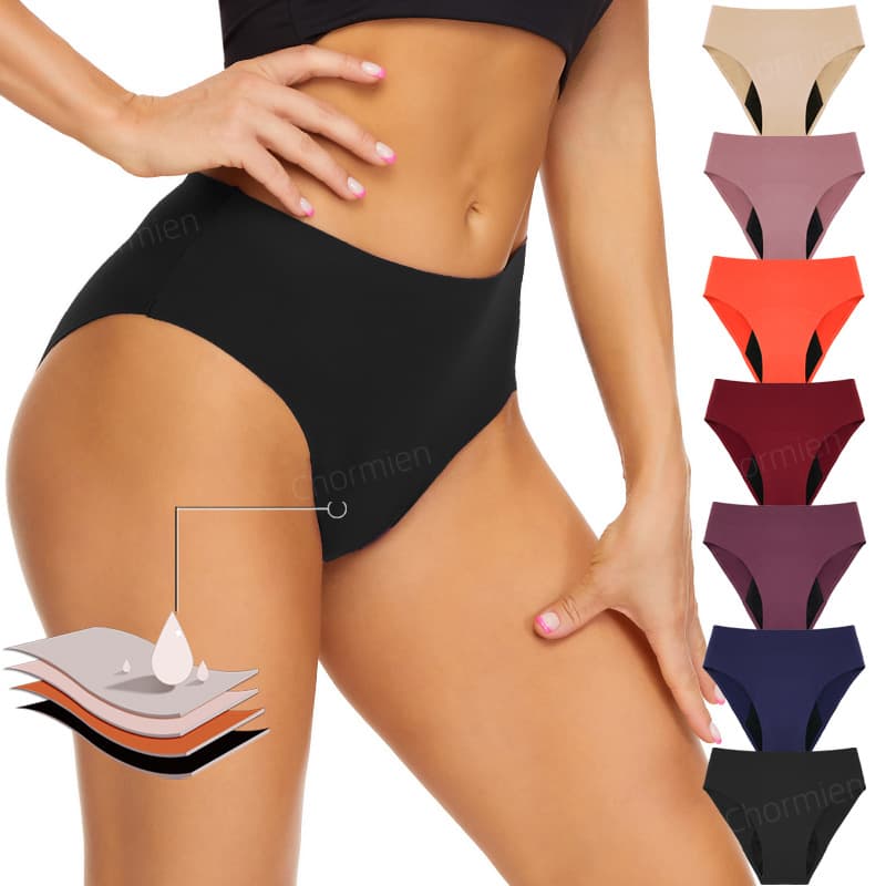 Women's Period Panties Front Back Leakproof Four-Layer Sanitary Napkin Seamless Adhesive Period Panties
